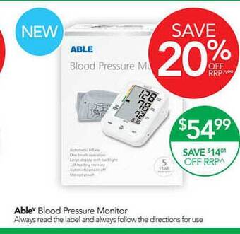 Terry White Able blood pressure monitor offer