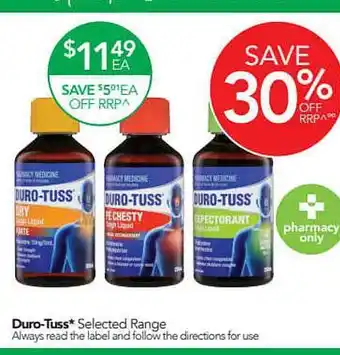 Terry White Duro-tuss selected range offer