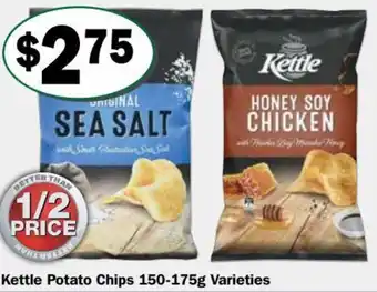 Friendly Grocer Kettle Potato Chips 150-175g Varieties offer