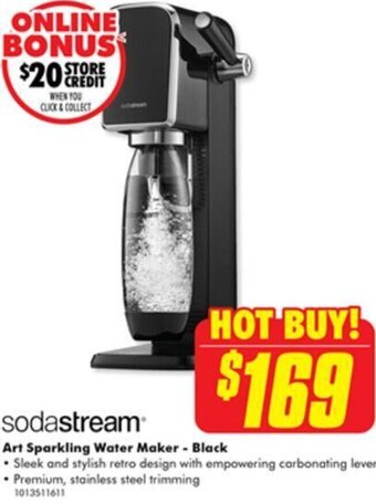 The Good Guys Art Sparkling Water Maker-Black offer