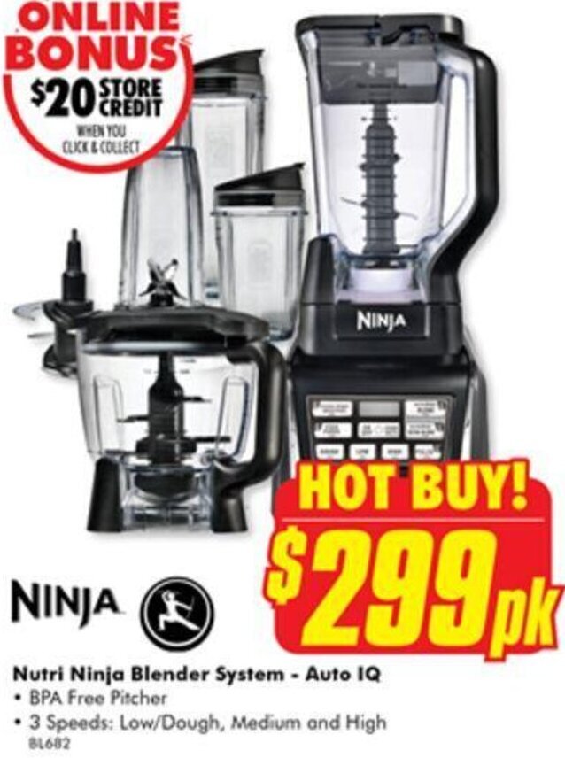 Nutri Ninja Blender System Auto IQ offer at The Good Guys