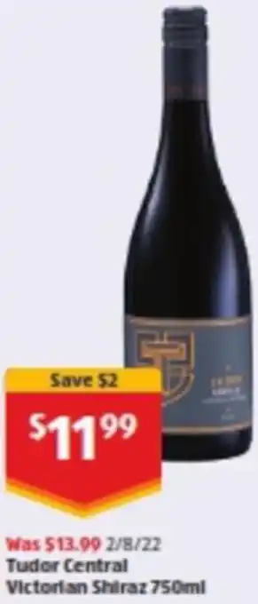 ALDI Tudor Central Victorian Shiraz 750ml offer