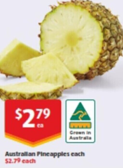 Australian Pineapples Each offer at ALDI