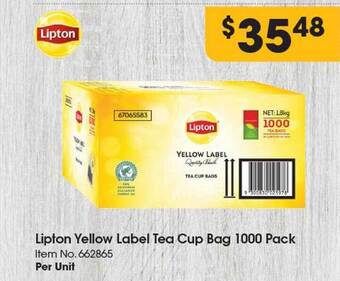 Campbells Wholesale Lipton yellow label tea cup bag 1000 pack offer
