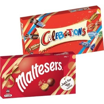 Celebrations 320g or maltesers 400g gift box