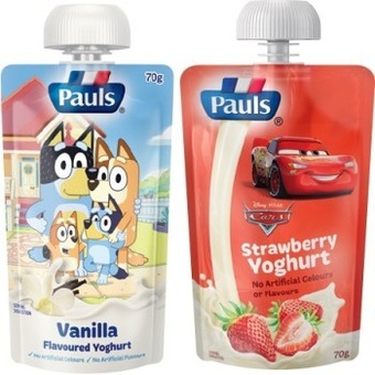 IGA Pauls squeezie yoghurt 70g selected varieties offer