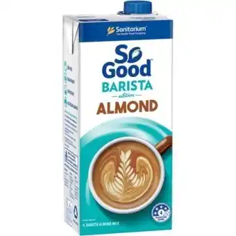 IGA So good barista oat, almond or soy milk 1 litre offer