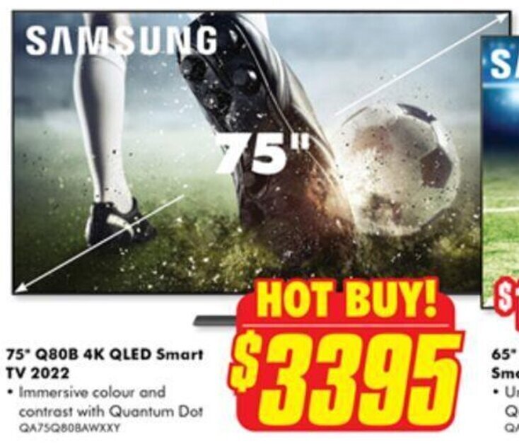 75" Q80B 4K QLED Smart TV 2022 offer at The Good Guys
