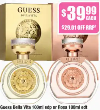 Chemist Warehouse Guess Bella Vita 100ml or Rosa 100ml offer
