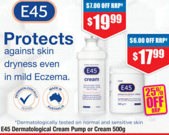 Chemist Warehouse E-45 Dermatological Cream Pump or Cream 500g offer