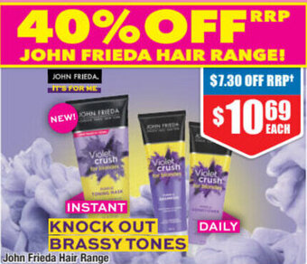 Chemist Warehouse John Frieda Hair Range offer