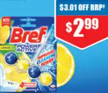 Chemist Warehouse Bref Deluxe Delicate Power Active Lemon 50g offer