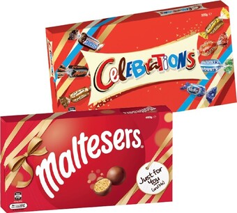 IGA Celebrations 320g or maltesers 400g gift box offer