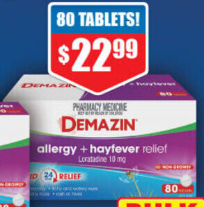 Chemist Warehouse Demazin Allergy + Hayfever Relief 80 Tablets offer
