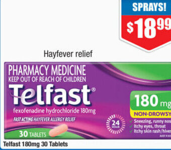 Chemist Warehouse Telfast 180mg 30 Tablets offer