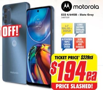 The Good Guys Motorola E32 4/64GB - Slate Grey offer