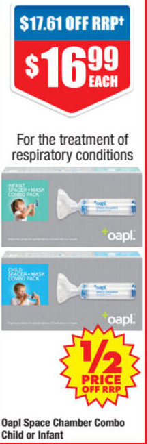 Chemist Warehouse Oapl Space Chamber Combo Child or Infant offer