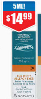 Chemist Warehouse Zaditen Allergy Eye Drops 5ml offer