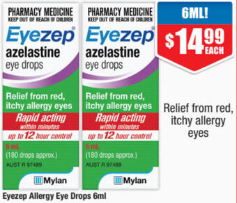 Chemist Warehouse Eyezep Allergy Eye Drops 6ml offer