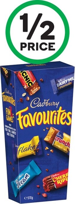 Woolworths Cadbury favourites 570g offer
