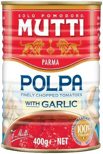 Woolworths Mutti flavoured polpa or whole peeled tomatoes 400g offer
