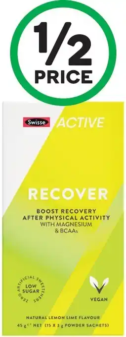 Woolworths Swisse active recover powder sticks 45g pk 15~ offer