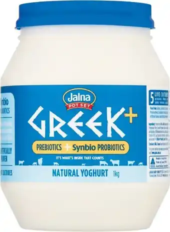 Woolworths Jalna greek yoghurt plus prebiotics 1 kg – from the fridge offer
