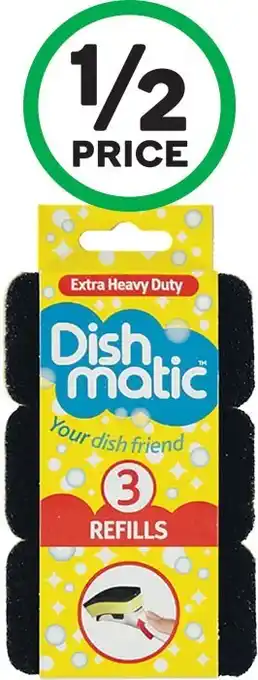Woolworths Dishmatic extra heavy duty refill 3 pack offer