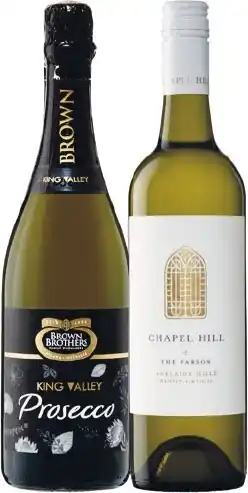 Woolworths Brown brothers prosecco nv or chapel hill pinot grigio 750ml offer