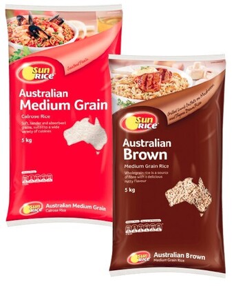 Coles Sunrice medium grain rice 5kg offer