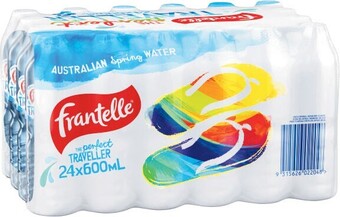 Coles Frantelle spring water 24x600ml offer