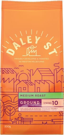 Coles Daley street coffee ground or beans 200g offer