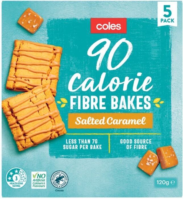 Coles 90 calorie fibre bakes 120g offer at Coles