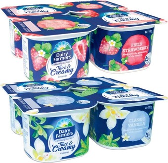 Coles Dairy farmers thick & creamy yoghurt 4x110g offer