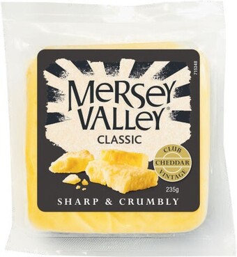 Coles Mersey valley cheddar cheese 235g offer