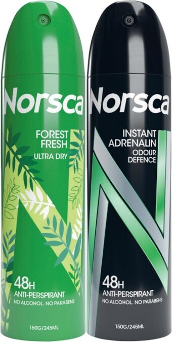 Coles Norsca antiperspirant aerosol deodorant 245ml offer