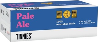 Coles Tinnies pale ale cans 24x375ml offer