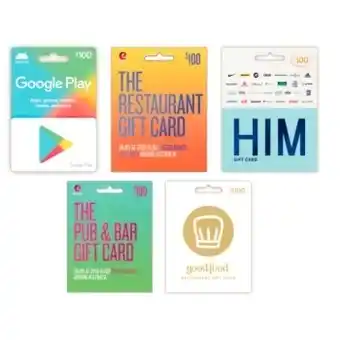 Coles Collect 2,000 bonus points when you buy a $100 google play, the restaurant card, the him card, the pub & bar card or good foo offer