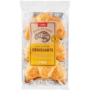 Coles Coles croissants 3 pack or 4 pack offer
