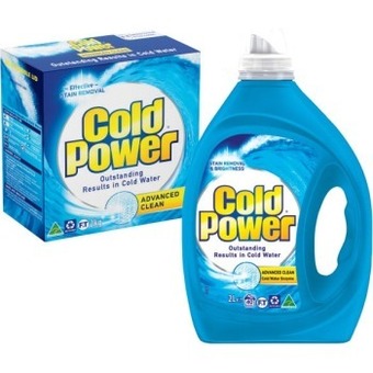 Coles Cold power laundry liquid 1.8 litre-2 litre or powder 2kg offer