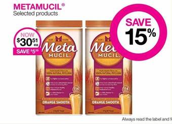Metamucil selected products