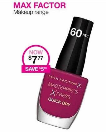 Priceline Max factor makeup range offer