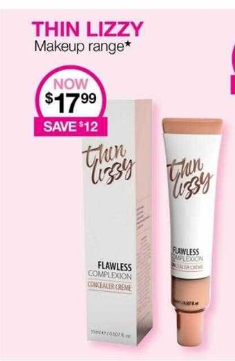 Priceline Thin lizzy makeup range offer