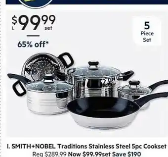 Harris Scarfe I. smith+nobel traditions stainless steel 5pck cookset offer