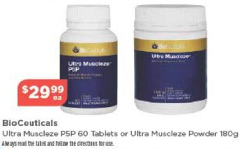 UltraMuscleze P5P 60 Tablets or Ultra Muscleze Powder 180g offer at