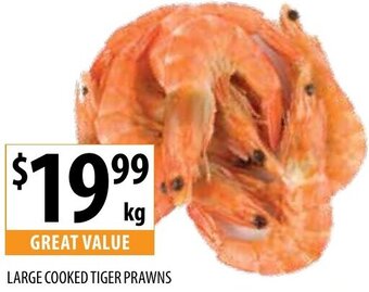 Supabarn Large Cooked Tiger Prawns offer