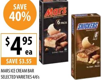 Supabarn Mars Ice Cream Bar Selected Varieties 4/6's offer