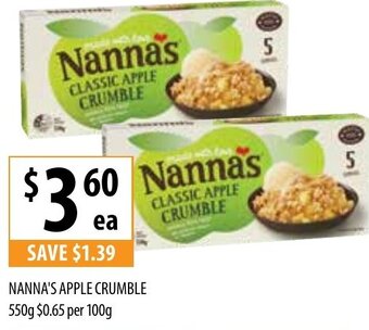 Supabarn Nanna's Apple Crumble 550g offer