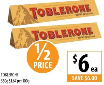 Supabarn Toblerone 360g offer