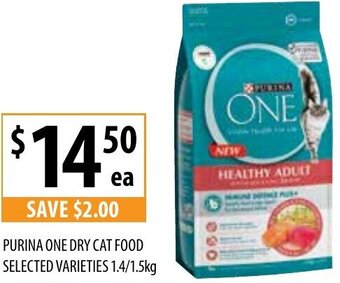 Purina One Dry Cat Food Selected Varieties 1.4/1.5Kg